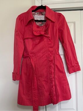 Jessica Simpson Dark Pink All Weather Jacket Off Set Zipper Size Medium